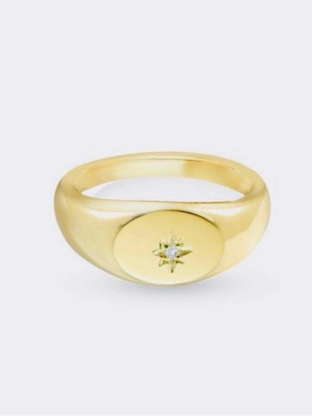 Argento Vivo ‘Ciel de Nuit’ 18kt gold plated sterling silver signet ring
